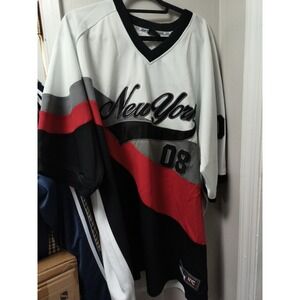 Vintage Jersey NYC 212 Team Sport Red White Black Gray #08 Thick Polyester 3XT